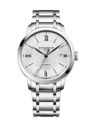 Baume & Mercier Classima 10854 - cassa e bracciale acciaio - quadrante argento con datario